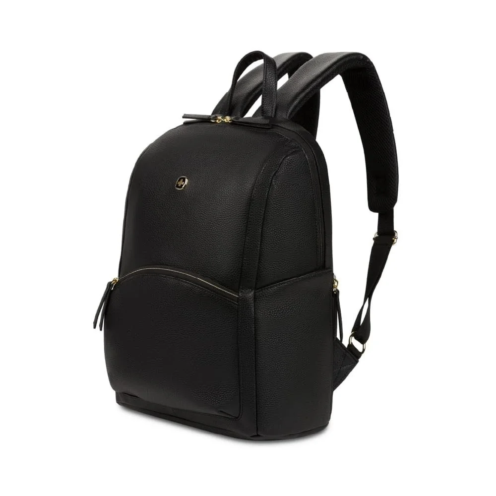 SwissGear Serenity Luxe Women's Laptop Backpack 13 Inch Black Pebbled Leather